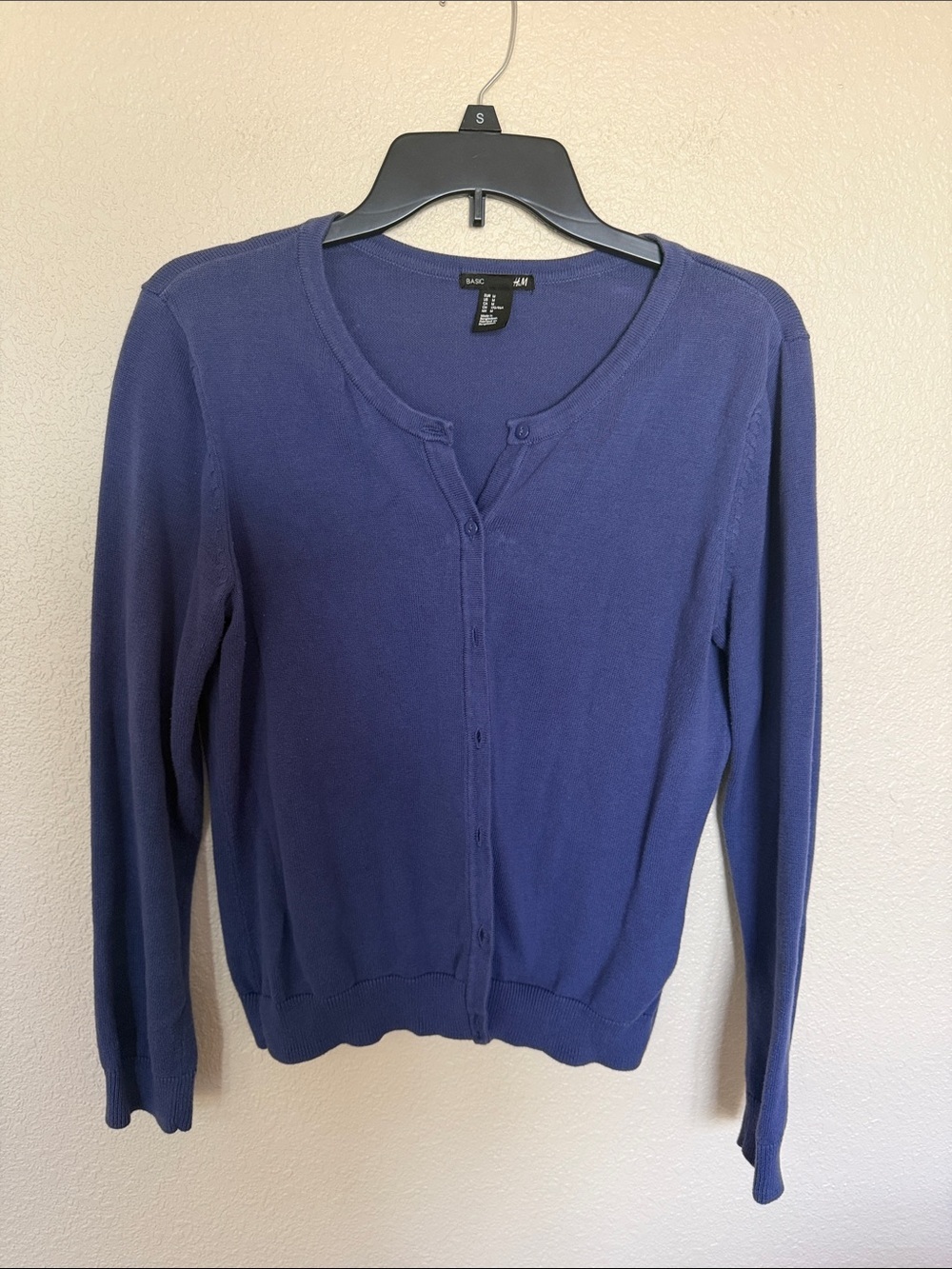 H&M Blue Button-Up Crewneck Cardigan - Women